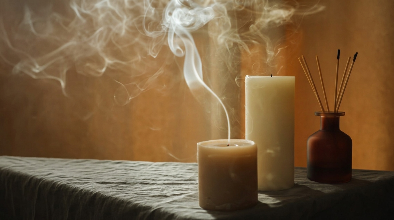 Bougies et fumée douce — L'Essence du Toucher